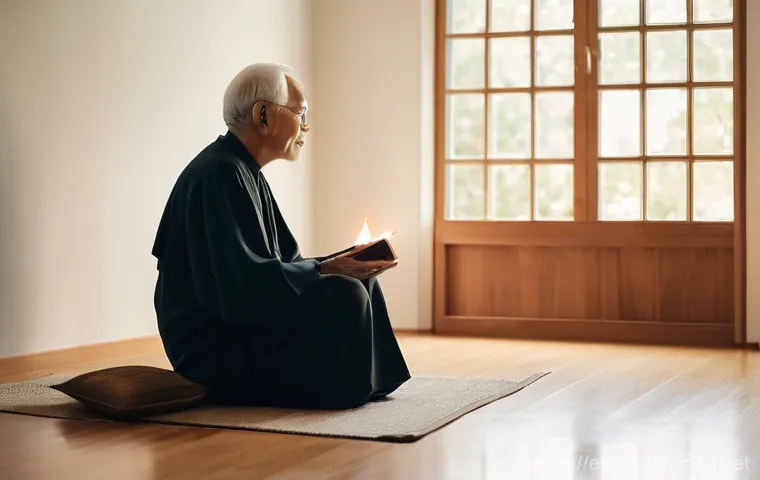 불교에서의 스승의 역할 - **Prompt 1: Serene Guidance in a Modern Setting**
    "A wise, elderly spiritual mentor, with a kind...