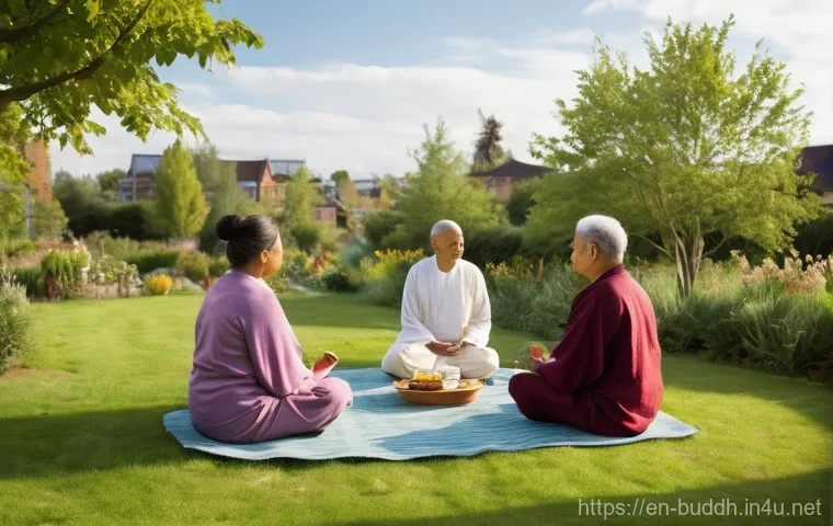 불교에서의 스승의 역할 - **Prompt 1: Serene Guidance in a Modern Setting**
    "A wise, elderly spiritual mentor, with a kind...