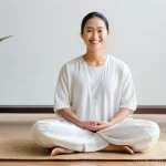 불교에서의 명상 치료법 - **Inner Sanctuary of Wisdom**
    A serene and contemplative individual, appearing to be in their la...