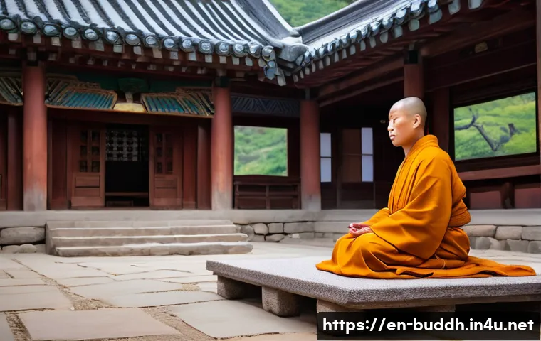 조계종과 태고종 차이 - **Prompt: "A serene, highly detailed image of a celibate Jogye Order monk in a traditional Korean mo...